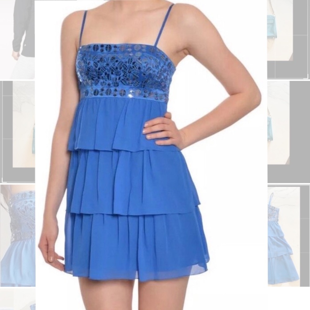 BCBG Maxazria Tiered Silk Cocktail Dress size 6